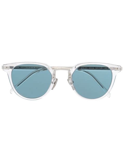 blue tint prada sunglasses|Prada sunglasses blue frame.